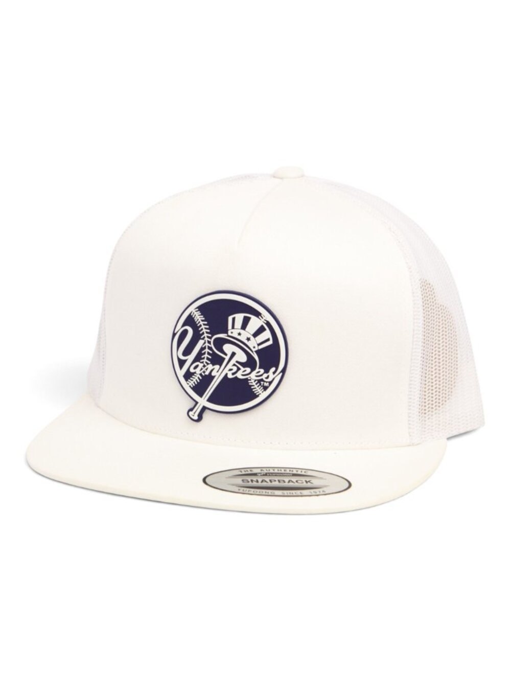 New York Yankees Navy 3D YP Snapback Flat Bill Trucker Hat- White